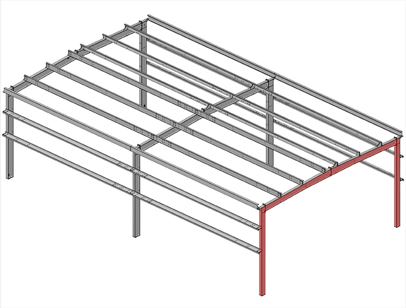 Double Slope Straight Column Clear Span