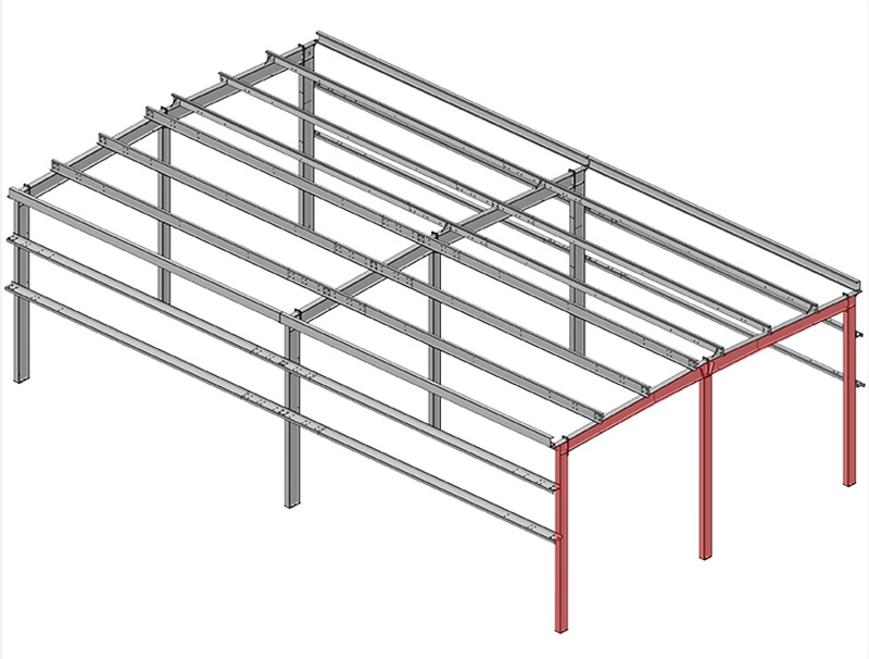 Double Slope Straight Column Multi-span