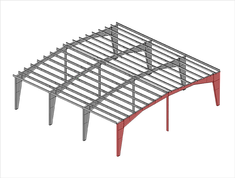 Double Slope Straight Column Multi-span