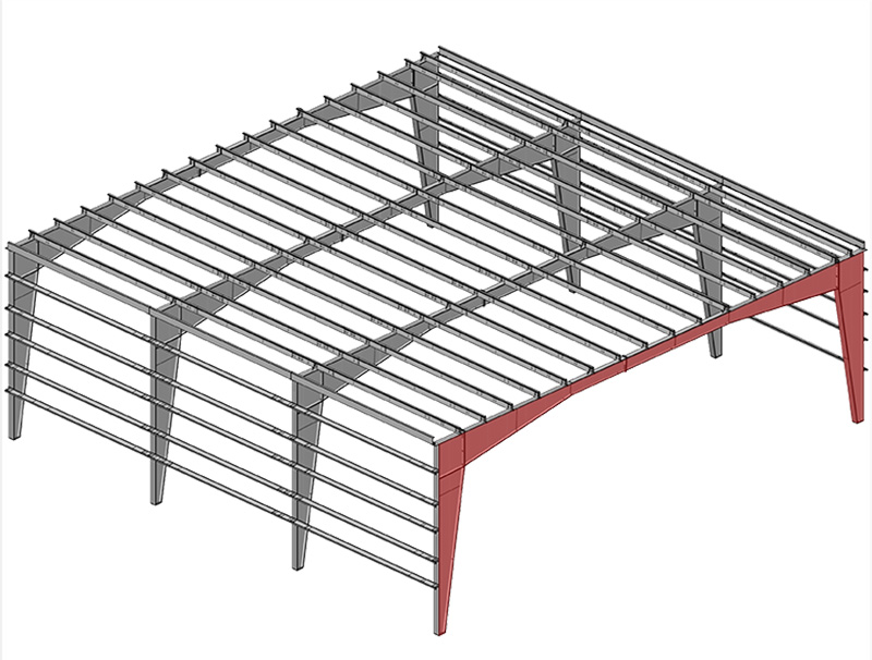 Single Slope Straight Column Clear Span
