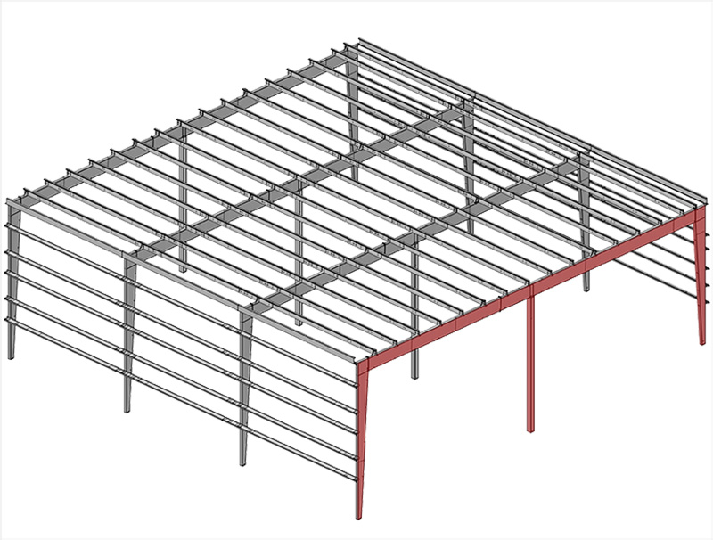 Single Slope Straight Column Multi-span