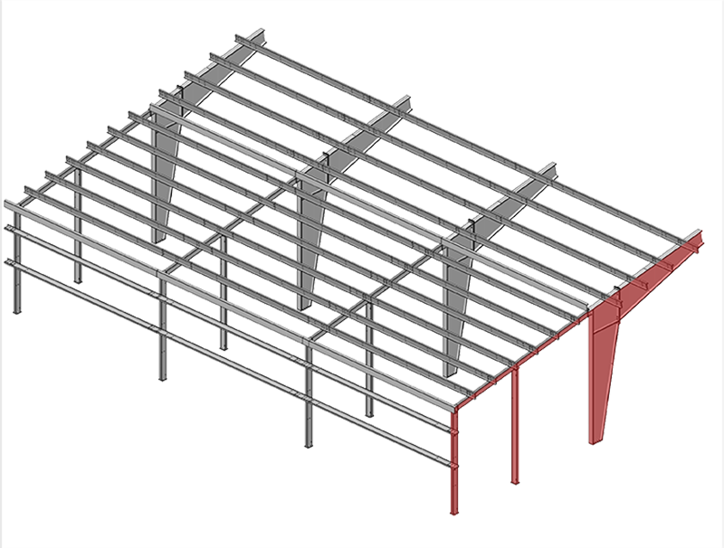 Single Slope Straight Column Lean-to